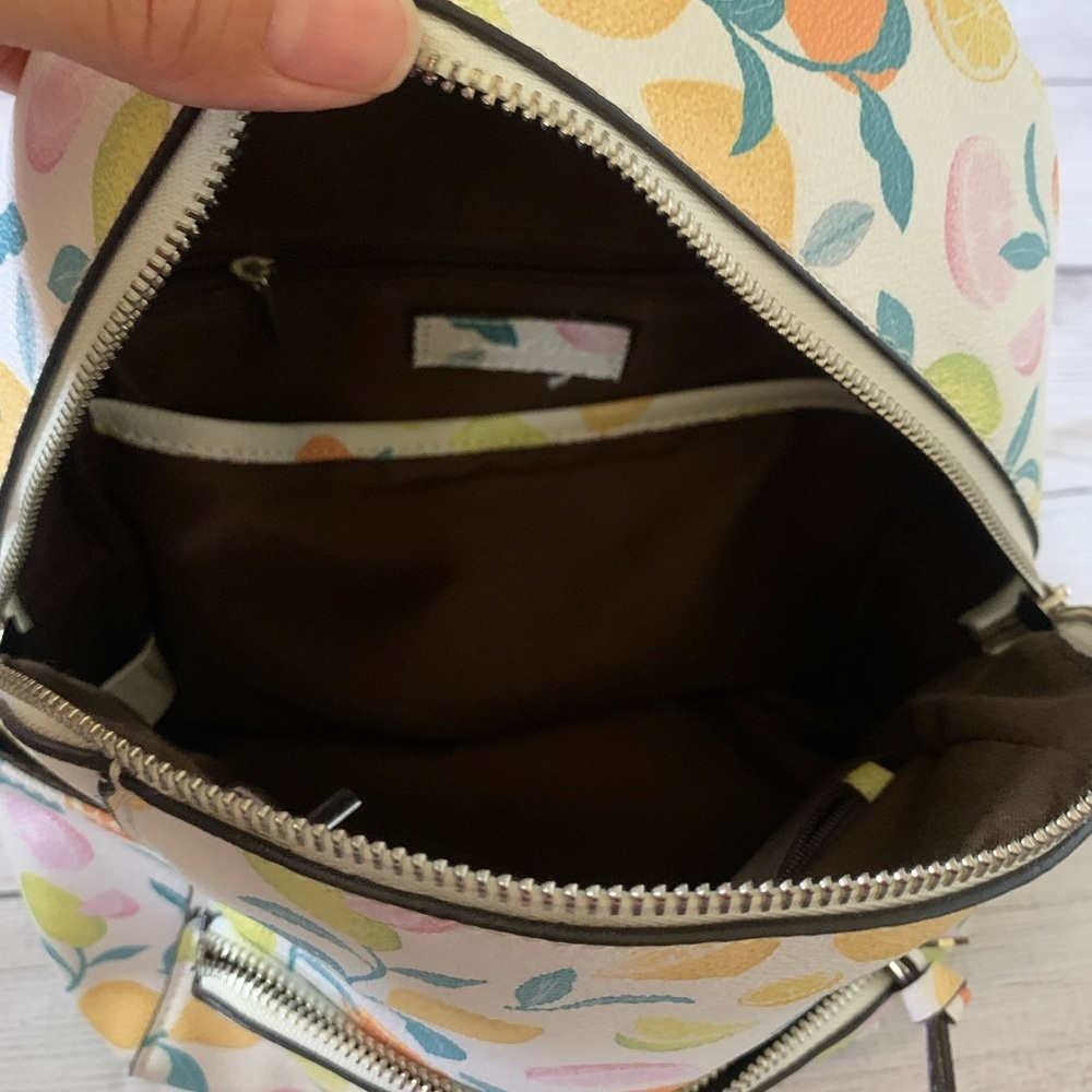 Vibrant Citrus Pattern Women's Faux Leather Backpack from Parfois (Euro brand) - Picture 6 of 11